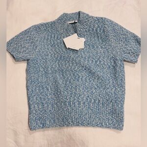 Sandro Textured Knit in Blue and White